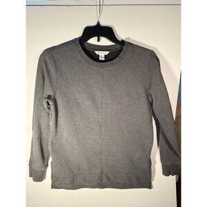 Athleta Retroplush Fleece Pullover Sweatshirt Gray Heather Women's XS Zip Pocket